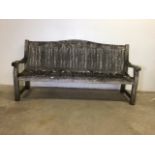 A large garden bench. W:210cm x D:70cm x H:100cm