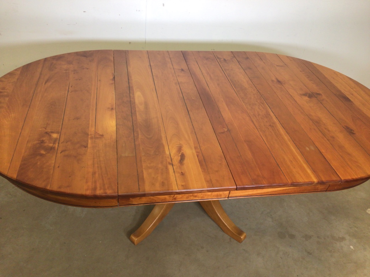 A French cherry wood dining table on large single pedestal W:196cm x D:115cm x H:75cm - Image 2 of 6