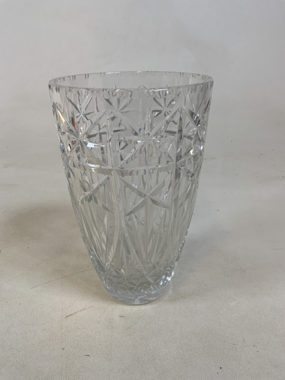 A collection of cut and moulded glass including two strawberry bowls, vases and large bowls - Image 5 of 8