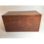 A 19th century mahogany cutlery box with brass handles with felted interior. W:66cm x D:35cm x H: