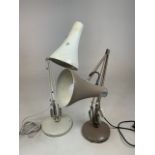 Two adjustable Anglepoise style lamps with orientalist paintwork . Height fully extended 86cm