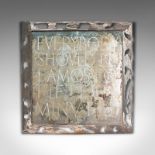 A distressed etched mirror by designer David Pilkington circa 1992. "Everyone should be famous for