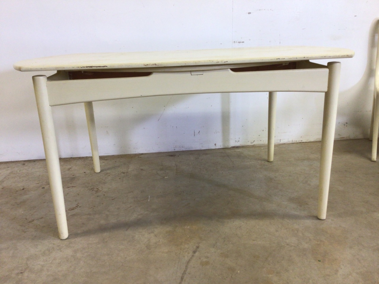 A Danish mid century drawer leaf table, forms a circle when extended, table has been later - Image 6 of 12