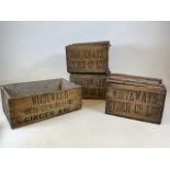 Four Whiteways Cyder Co Ltd Devon wooden Cider crates W:39cm x D:32cm x H:26cm