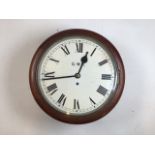 Railway interest. A GWR mahogany cased double dial(dual aspect)railway station clock with plated