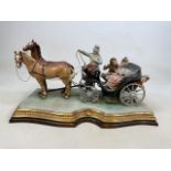 Horse drawn carriage by Bruno Merle four Capodimonte from 1964W:64cm x D:33cm x H:35cm