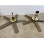 Two large ceiling fans. W:124cm x D:124cm x 54cm