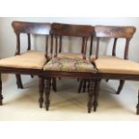 A set of Six William IV dining chairs. Seat height H:48cm