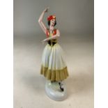 A Russian dancing figure of a lady.H:24cm