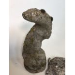 A concrete stoat also with a rabbit. stoat H:42cm