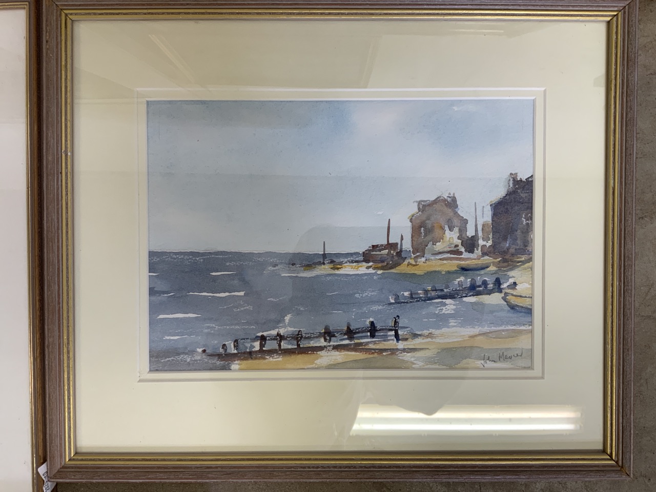 David Oakley watercolour, also with a John Mercer watercolour two oils a pastel and a horse print. - Image 4 of 6