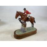 A Royal Worcester Doris Lindner Horse . Fox hunter & Lt Col H.M. Llewelyn CBE W:27cm x H:28cm