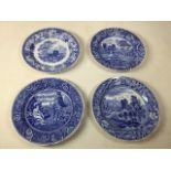 Four Spode blue and white decorative plates from the Spode Blue Room Collection W:26cm