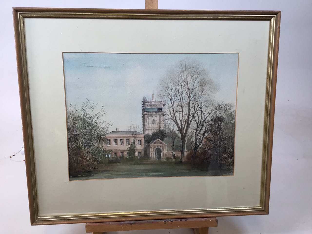 A watercolour of a country house by Ken Messer, British (1931- 2018) Painted circa 1981. Signed