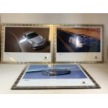 Three framed and glazed Porsche prints. 911 GT2, Carrera GT nad 911 TurboW:109cm x H:84cm