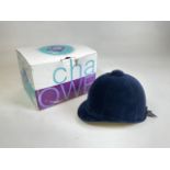 Charles Owen foot beagling hat in unworn, wrapped condition. Navy blue ‘Beagler’ model. Removed