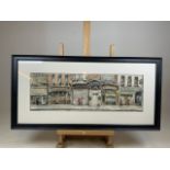 Sydney Arrobus (1901-1990) British, Framed Water colour and pen of Old Bond Street. Original label