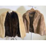 Two fur jackets and a fur stole. Stole made by M Fletcher.