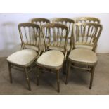 A set of six gold painted chairs. Seat height H:46cm