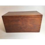 A 19th century mahogany cutlery box with brass handles with felted interior. W:66cm x D:35cm x H:
