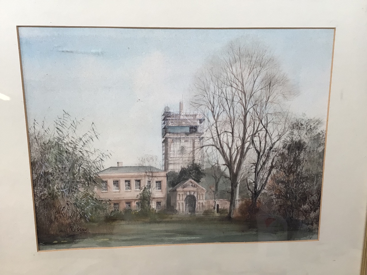 A watercolour of a country house by Ken Messer, British (1931- 2018) Painted circa 1981. Signed - Image 2 of 4