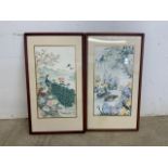 A pair of oriental prints on silk : The Tranquility of Summer and The Awakening of Spring by Wei