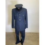 A British RAF No 1 Royal Air Force dress uniform complete with cap. Chest 42 inches Trousers 34
