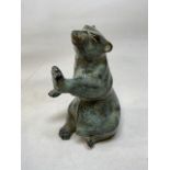 A ceramic study of a rearing bear H:17cm