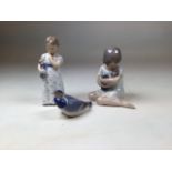 Three Royal Copenhagen porcelain items to include Girl with Doll 3539. Girl with Baby 1938 and