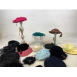 A large collection of vintage hats from 1920s to 1980s. See photos fro individual hats