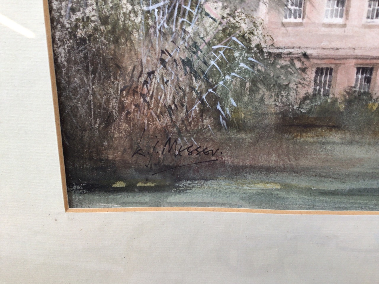 A watercolour of a country house by Ken Messer, British (1931- 2018) Painted circa 1981. Signed - Image 3 of 4