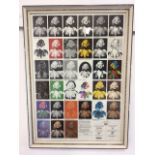 A framed Marilyn Monroe poster by Bowaters Graphics. Thirty three images of Marilyn Monroe. W:44cm