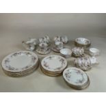 A Royal Albert Victoriana Rose Paragon Bone china part tea set and dinner service. To include six