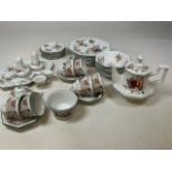 A Johnson Bros Fresh Fruit dinner and tea service for six. Including Dinner plates, tea plates a tea