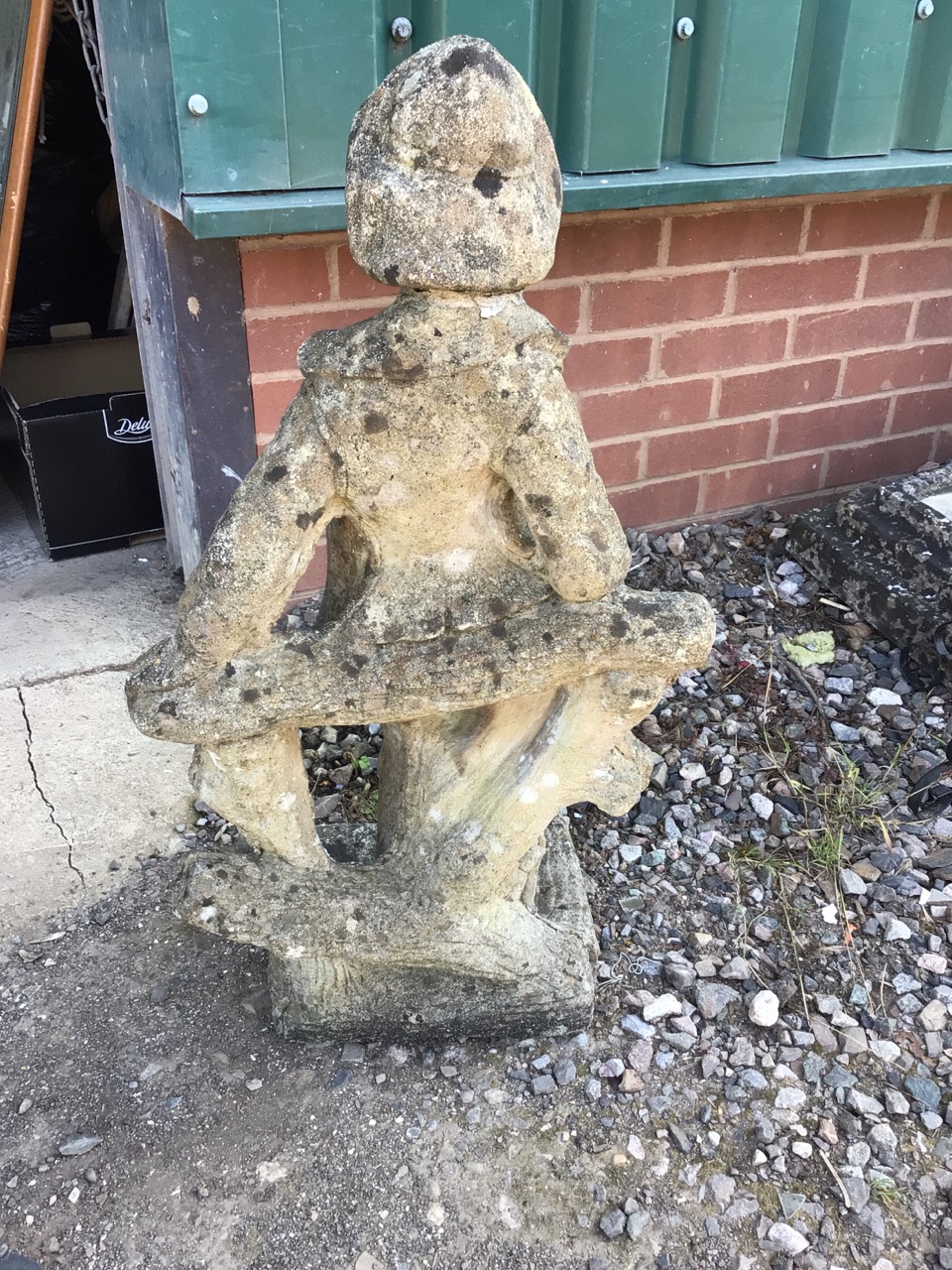 A reconstituted stone statue water feature of a young man. Piped for water. W:40cm x D:24cm x H: - Image 3 of 4