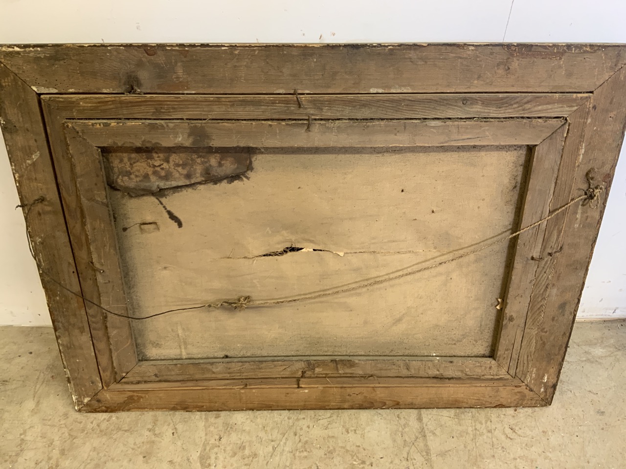 Two antique picture frames for restoration with coaching prints (a.f) W:83cm x H:62cm - Image 5 of 5