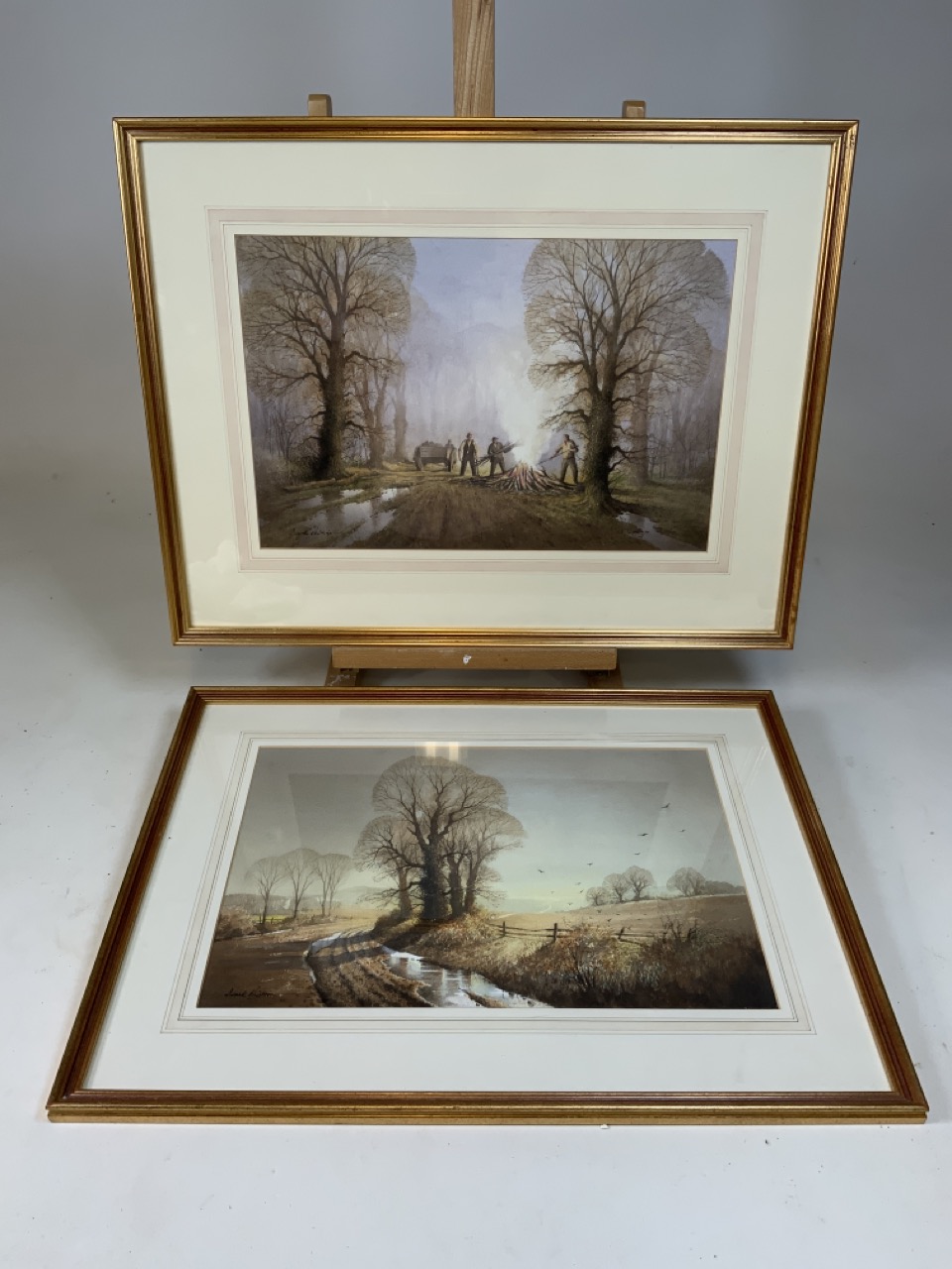 Derek G Philips two watercolours of country subjects signed lower left in pen in modern quality