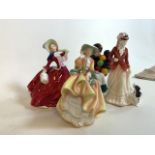 Four Royal Doulton ladies one signed M Woodhouse for the Australian market.