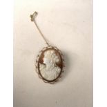 Italian stone cameo brooch.