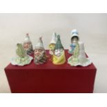 Seven Royal Worcester Candle Extinguishers, to include Old Woman, Owl, Mr Caudle, two Tyrolean