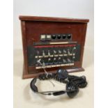 An early telephone exchange system. W:37cm x D:30cm x H:31cm