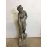 A concrete statue of a lady in the Classical Greek style H:92cm