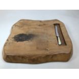A large rustic french bread board carved to front with Le Grand Pain W:65cm x H:62cm