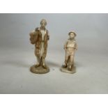 Two Royal Worcester Blush Ivory figures, Ref 1206 The Water Carrier and one other. Height of tallest