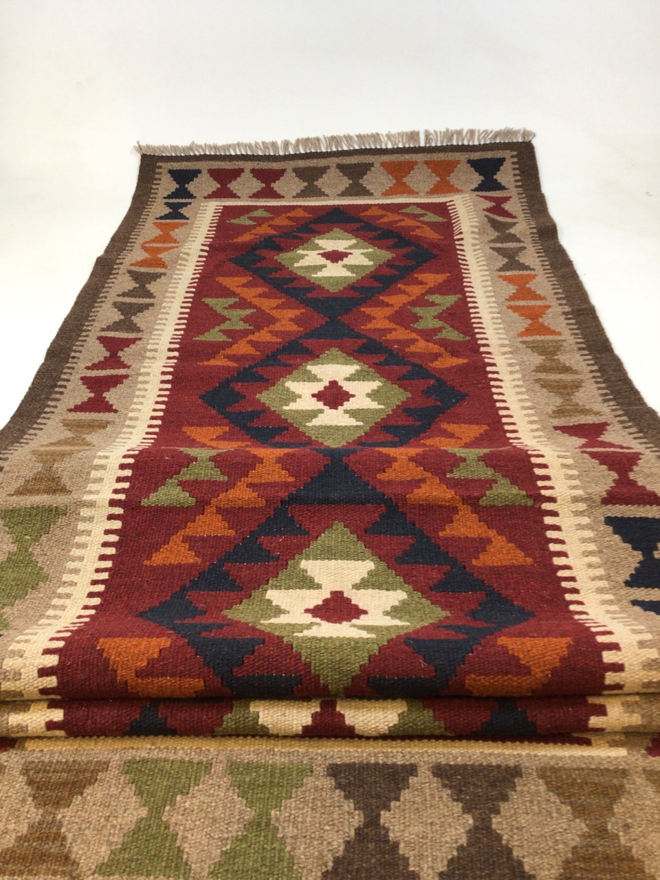 A Maimana Kilim Runner W:83cm x H:289cm - Image 2 of 3