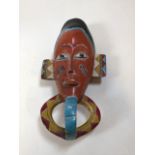 An African Baule style tribal mask W:42cm x H:43cm