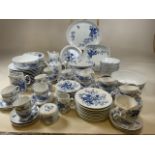 A Royal Worcester blue and white Dinner service in Rhapsody design. Including eleven dinner