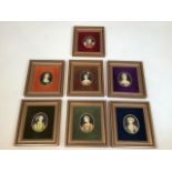 A collection of miniature portraits of Henry VIII and his six wives after Holbein W:18cm x H:19cm