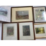 Various hunting prints to include Lionel Edwards and Exmoor prints.