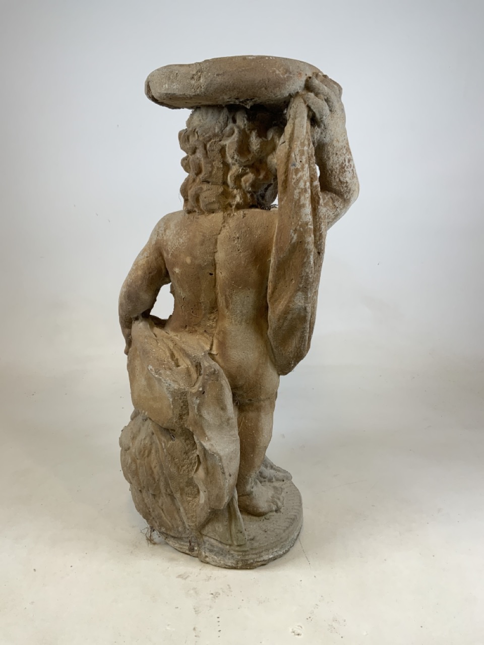 A reconstituted stone jardiniere statue of a cherub. - Image 5 of 7